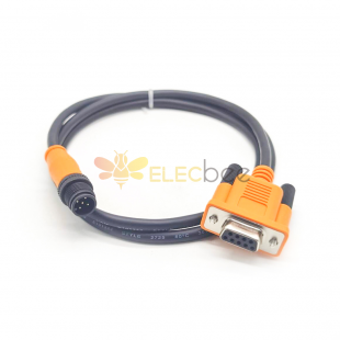 M12 适配器电缆 NMEA 2000 公头5芯转DB9电缆 CANopen 连接线缆 1米