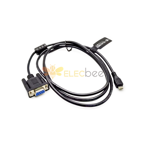 Micro-USB 公頭 轉 D-sub 9芯 直式母頭 接串口線 1.5米