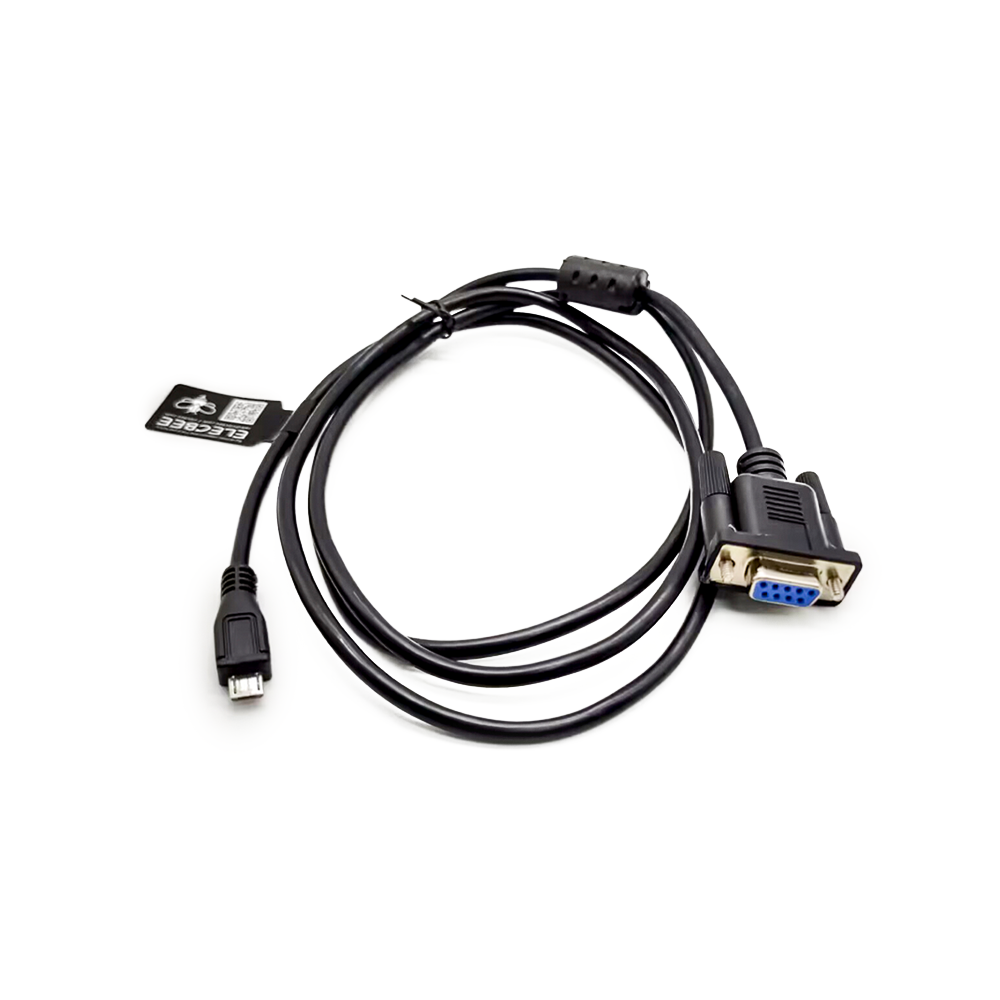Micro-USB 公頭 轉 D-sub 9芯 直式母頭 接串口線 1.5米
