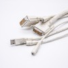 Multilink DVI Cable DVI-D 18+5pin to USB and Audio line 1M White