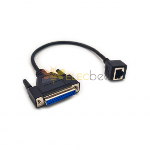 RJ45 Female To DB25 Female Null Modem Cable 0.1M