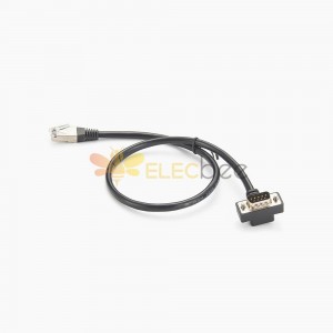 RJ45 Male To DB9 Male Rs232 Right Angle Cable 0.5M