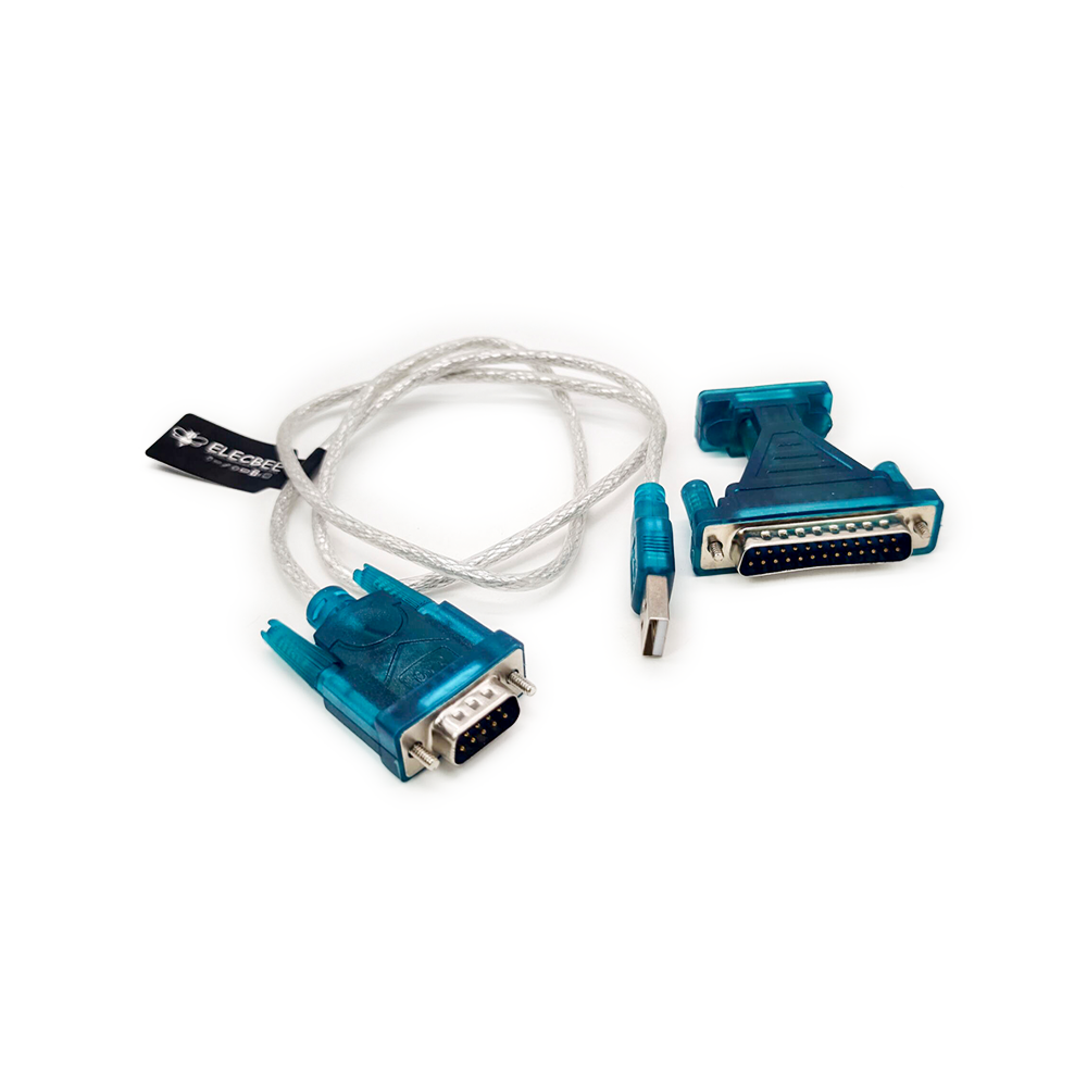 シリアル DB9 オス - シリアル ポート DB25 - USB RS232 アダプタ ケーブル 1 メートル