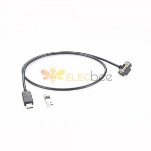 Gerader USB-Stecker auf DB RS232, 9-polige Buchse, rechtwinkliger Stecker mit Kabel, 1 m