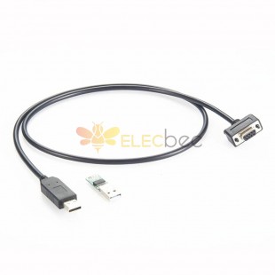Straight Male USB To DB RS232 9 Pin Female Straight Type Connector With Cable 1M