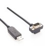 USB 2.0 公头 转 DB9芯 弯式公头 RS-232 接串口线 FT232R 一米