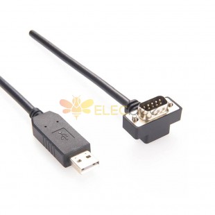 USB 2.0 mâle vers DB9 broche mâle à angle droit Rs-232 avec câble série Ft232R 1M