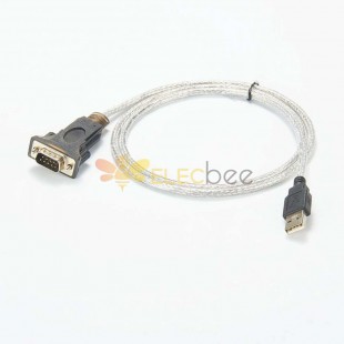 USB 2.0 Male To Serial 9 Pin DB9 Male RS232 Converter Cable 1M