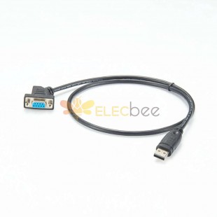 Câble convertisseur USB 2.0 Type A mâle vers série 9 broches DB9 Rs232 femelle 45 degrés 1 m
