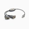 USB A 2.0到2端口DB-9端口RS-232與FTDI芯片線材0.5米