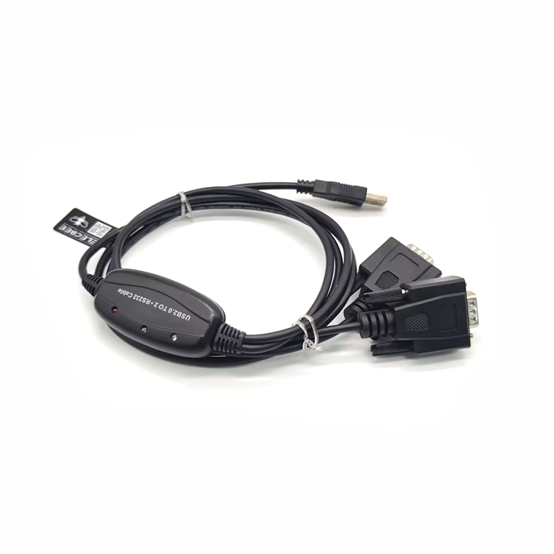 USB A 2.0 à 2 ports DB-9 Port RS232 avec puce Ftdi 0,5 M