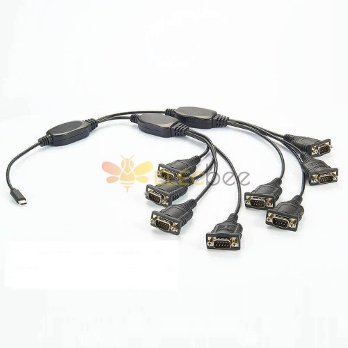 USB C To 8 Port DB9 Serial RS232 Adapter Ftdi Chipset 0.5M