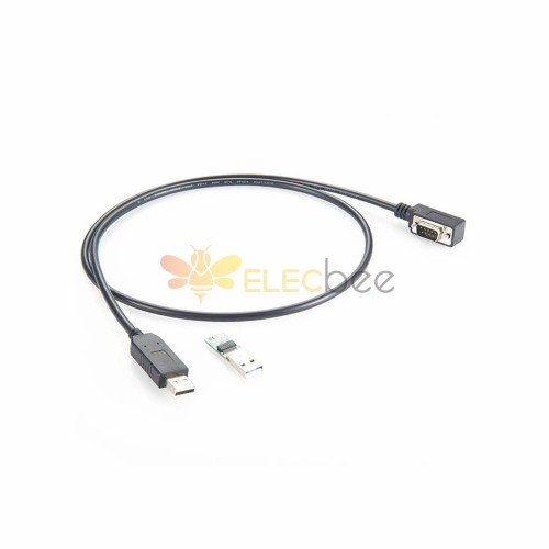 USB公頭 轉 D-sub 9芯 公頭 彎式RS-232 接串口線 1米