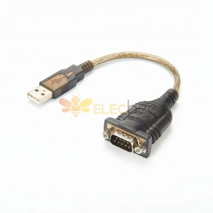 USB公頭轉DB9芯RS232公頭 接線 0.3米