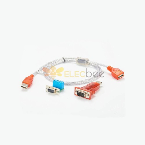 USB-Stecker auf USB-Buchse und RS422/485-Adapterklemmenblock
