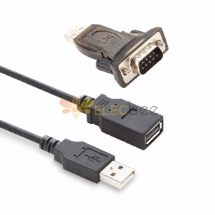 Conversor USB para RS232 D-sub 9 pinos macho reto para tipo A, macho reto