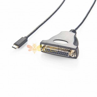 USB3.1 C - Paralel Yazıcı Kablosu D-sub 25pin Dişi Düz Tip C, Düz Erkek