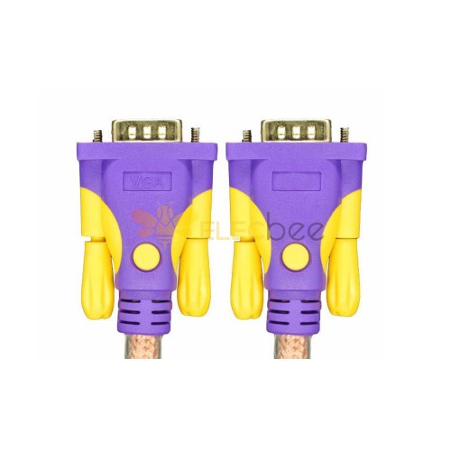 VGA Cable Male to Male 15 Pin Straight D-Sub HDTV Cable for Computer Monitor Projector 1.5M