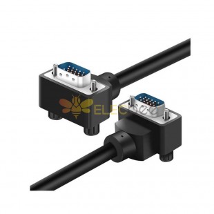 Vga Right Angle Cable 90 Degree DB15 Male To DB15 Male 1M
