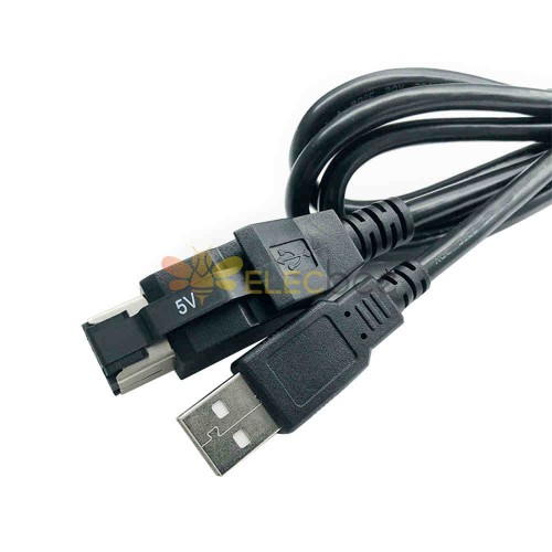 41J6817 USB-Konverterkabel 12 V, 8-poliger USB-Stecker mit Stromversorgung, 3 Meter