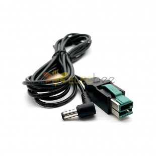 Câble d'alimentation pour terminal IBM Epson POS, alimenté par USB 12V vers DC5.5, tête courbée 1185 18AWG, 1.5 mètres