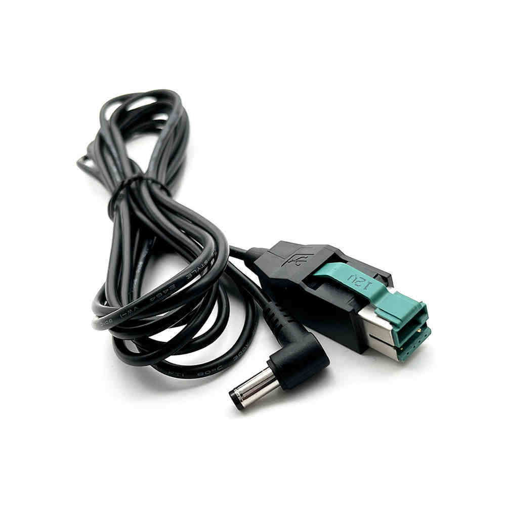 IBM Epson POS-Terminal-Stromkabel POWERED USB 12 V auf DC5,5, gebogener Kopf 1185 18 AWG, 1,5 Meter