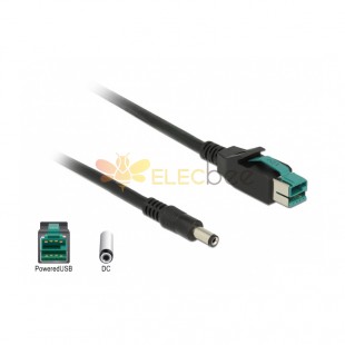 IBM Epson Printer Connection Cable Powered USB 12V To DC5521 Barcode Scanner Cable