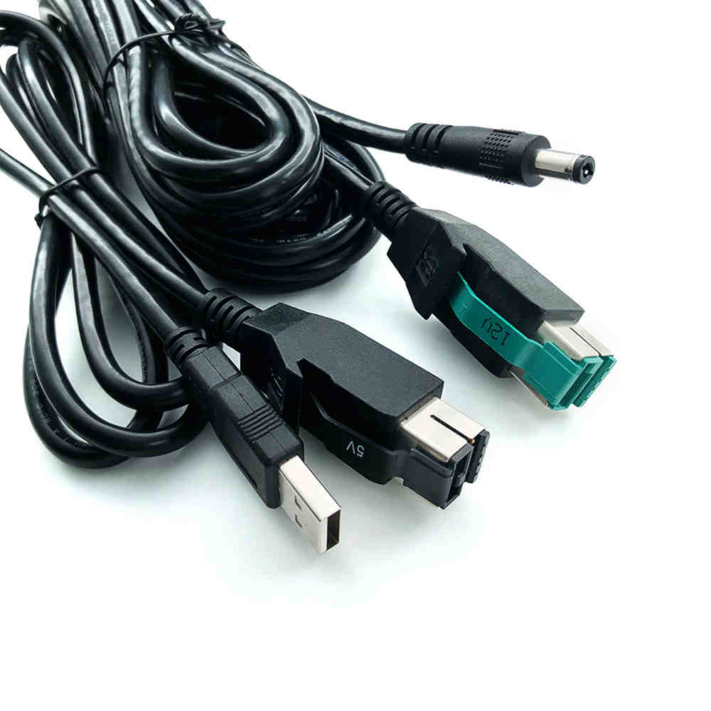 Cavo di collegamento dati resistente alle interferenze USB ALIMENTATO 5 V 12 V 24 V per stampante IBM Epson