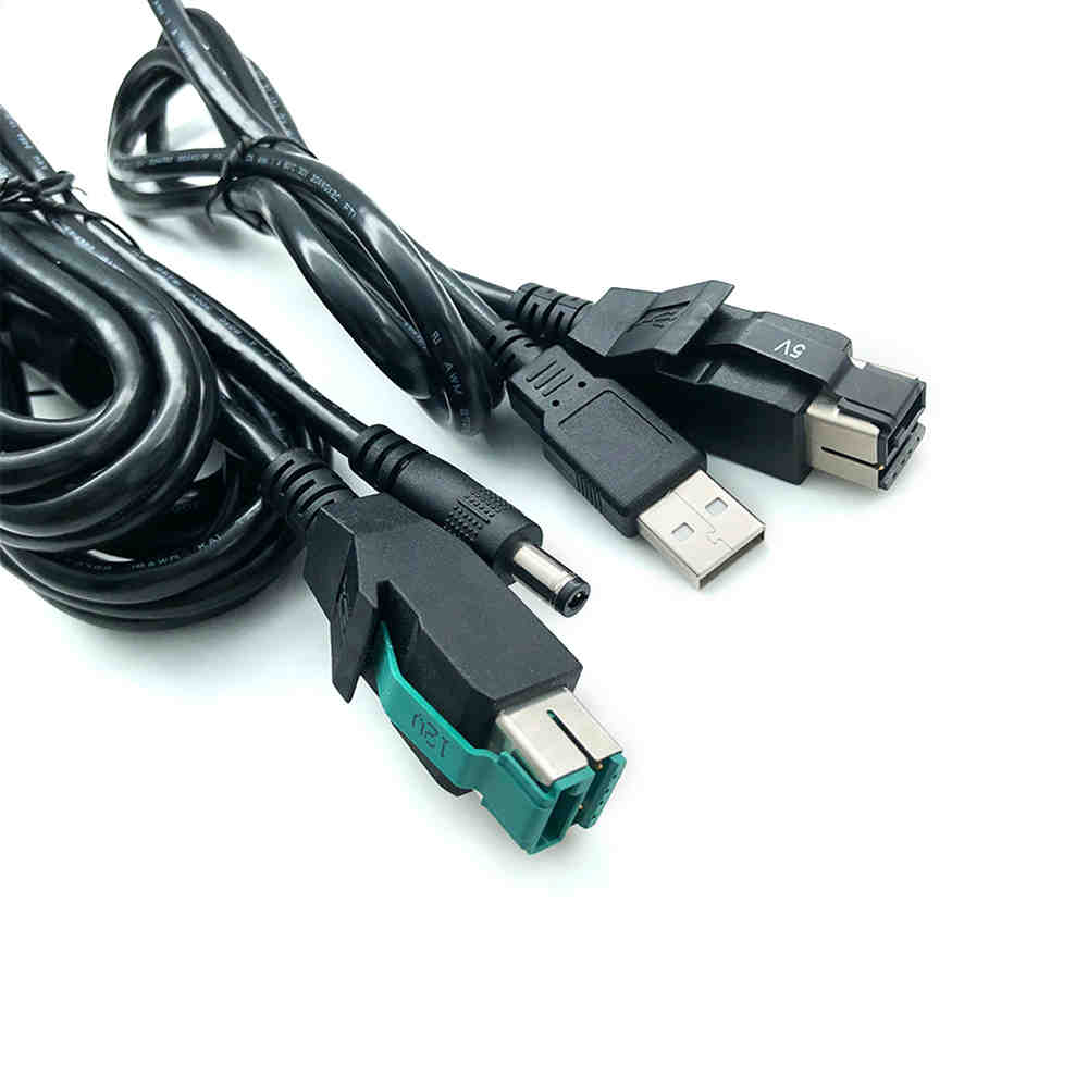 POWERED USB 5V 12V 24V抗干擾資料連接線 適用於IBM愛普生印表機