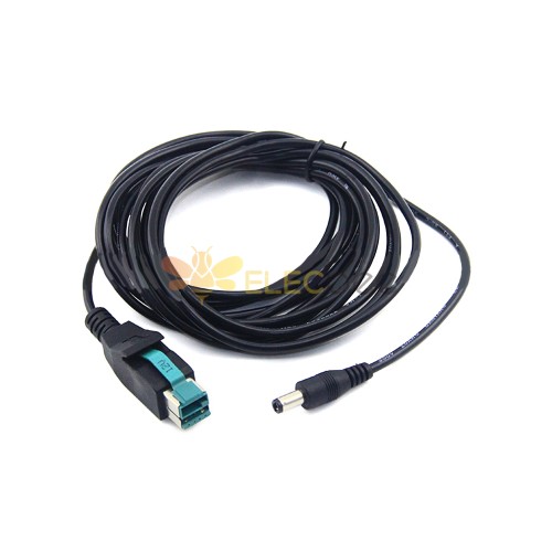 Powered USB Cable Male 12V to DC 5.5 x 2.1 mm Male for POS