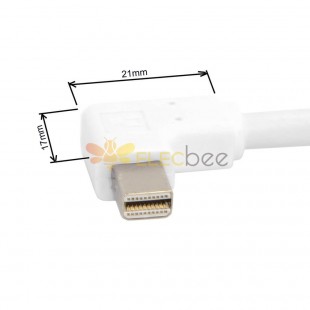 Cable Mini Displayport Male Light 90 Degree to Mini Displayport Straight Male 0.5MConnector