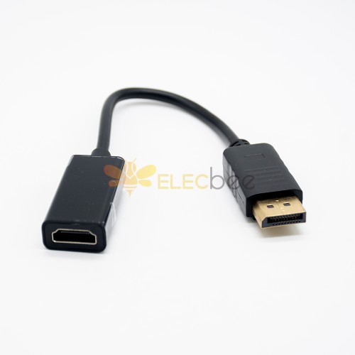 DP顯示器連接線公轉HDMI母顯示器投影儀連接線0.25米