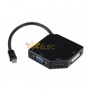 Mini Displayport Adapter Mini DP to DVI/HDMI/VGA Three-in-one adapter Cable0.5M