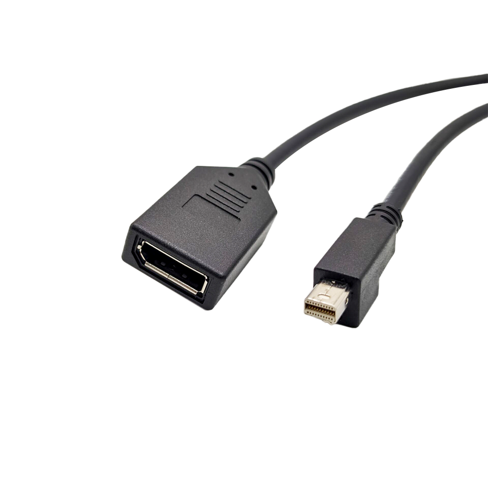 HDMI轉Mini DisplayPort主動式帶卡鉤直式母轉公轉換0.5米連接线