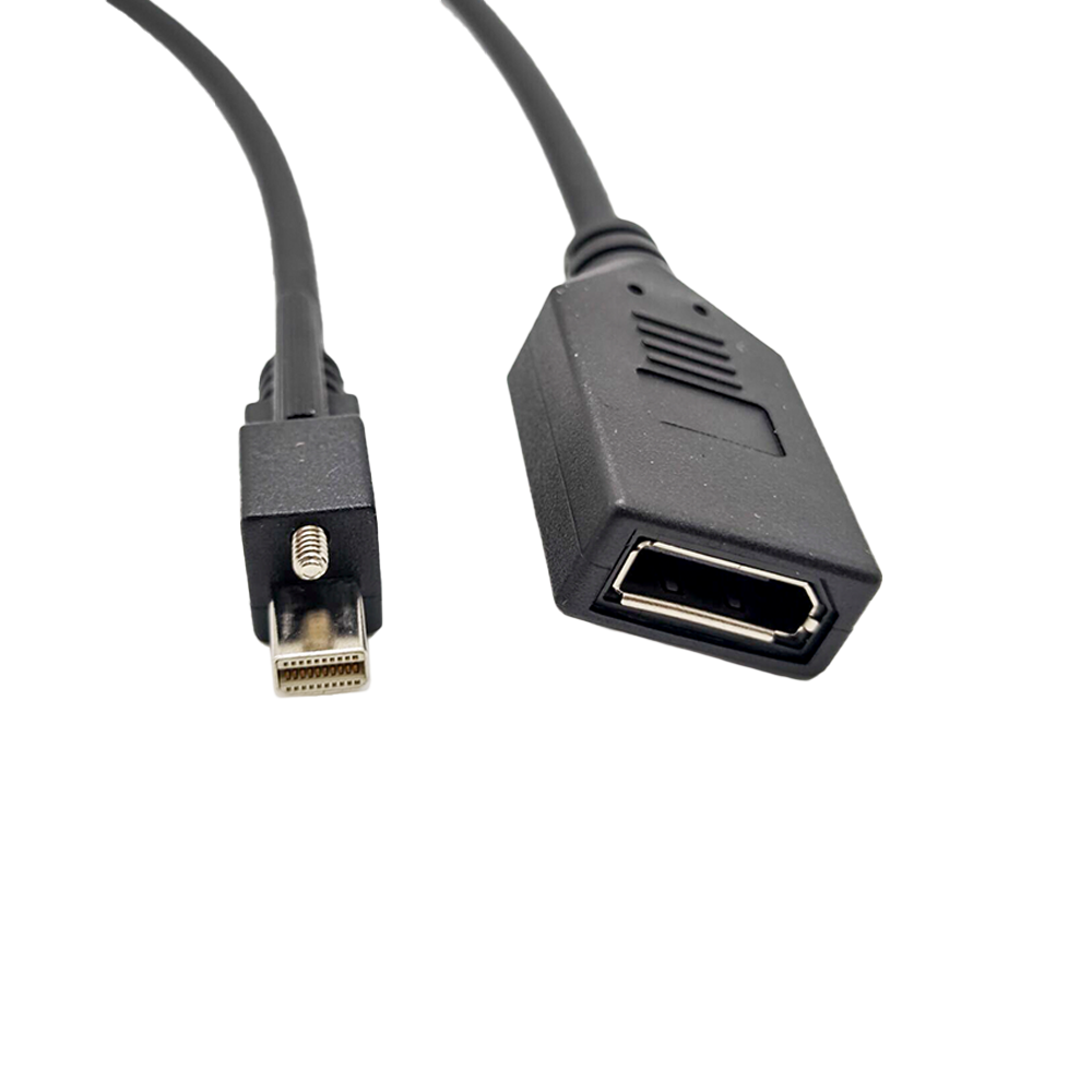 HDMI轉Mini DisplayPort主動式帶卡鉤直式母轉公轉換0.5米連接线