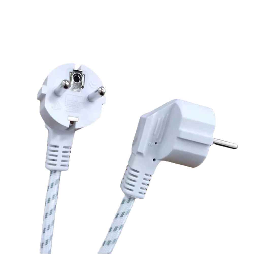 1²歐標三插電源線法式插頭線 16A歐規編織線VDE歐式品字尾1.8米