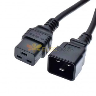 Cable de enchufe C19 a C20 estándar de EE. UU. de 14 AWG - Cable de alimentación estándar europeo de 2,5² y 2 pines