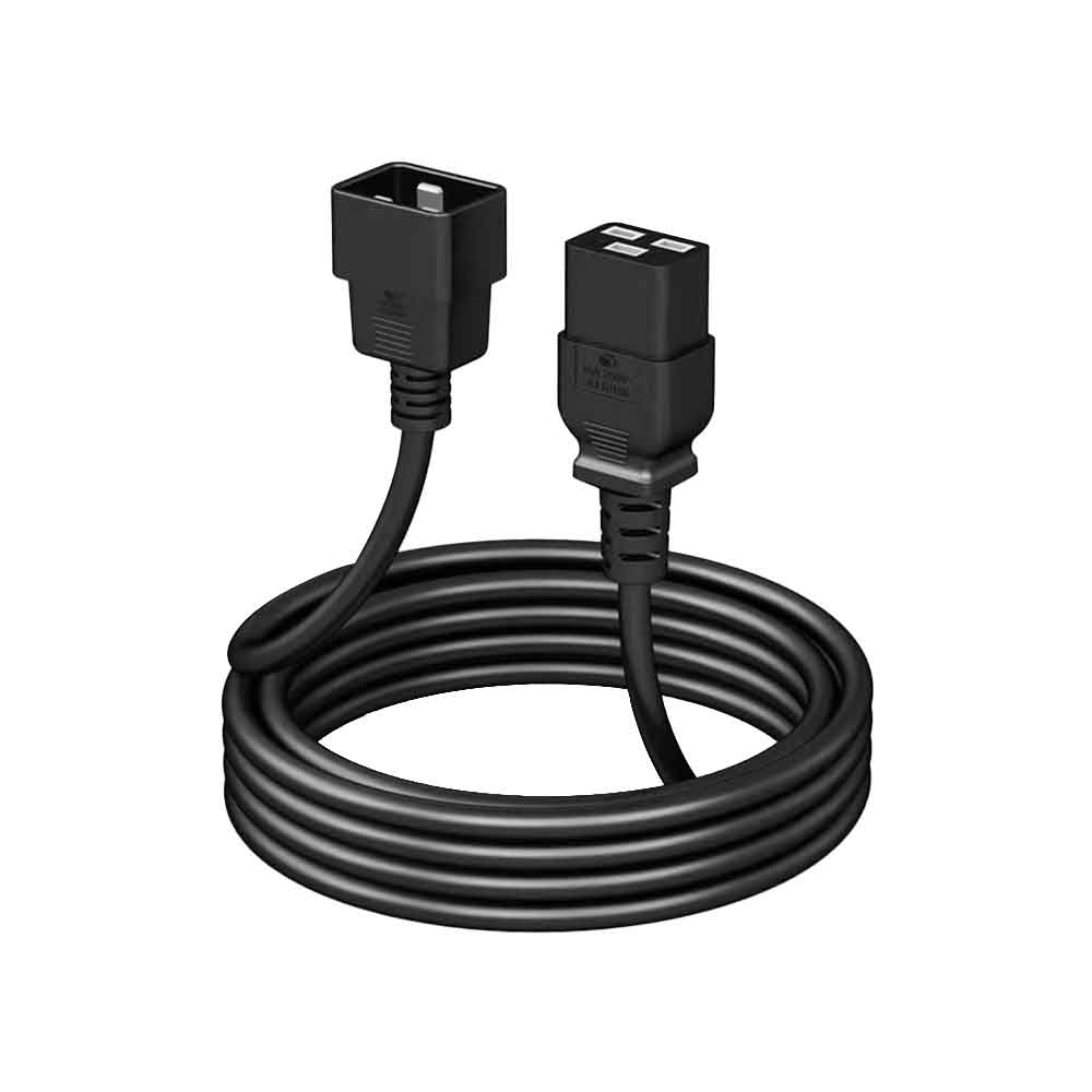 2.5² European Standard C19 to C20 Power Cord - Direct Sale with Horizontal Hole C19 and 16A Brand Tail