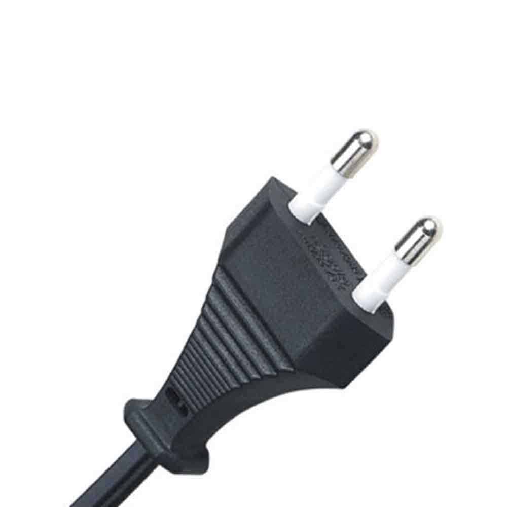 2 pin 2.5A European Standard Straight-Head Power Plug Cord - VDE 2 pin Straight-Head European Standard Cord with Eight-Prong Tail