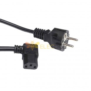 2 pin 2.5A European Standard Straight-Head Power Plug Cord - VDE 2 pin Straight-Head European Standard Cord with Eight-Prong Tail