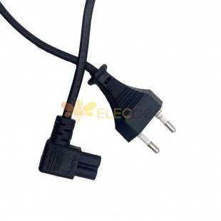 2-контактный разъем CEE7/16 EU для углового шнура питания IEC 320 C7 с сетевым кабелем рисунка 8