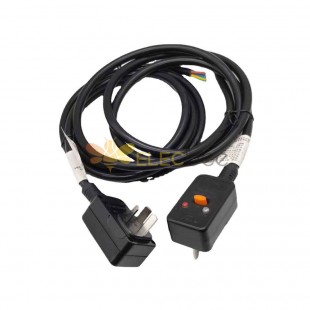 European Standard 16A Right-Angle Leakage-Protected Power Cord with Pipe Plug and Brand Tail