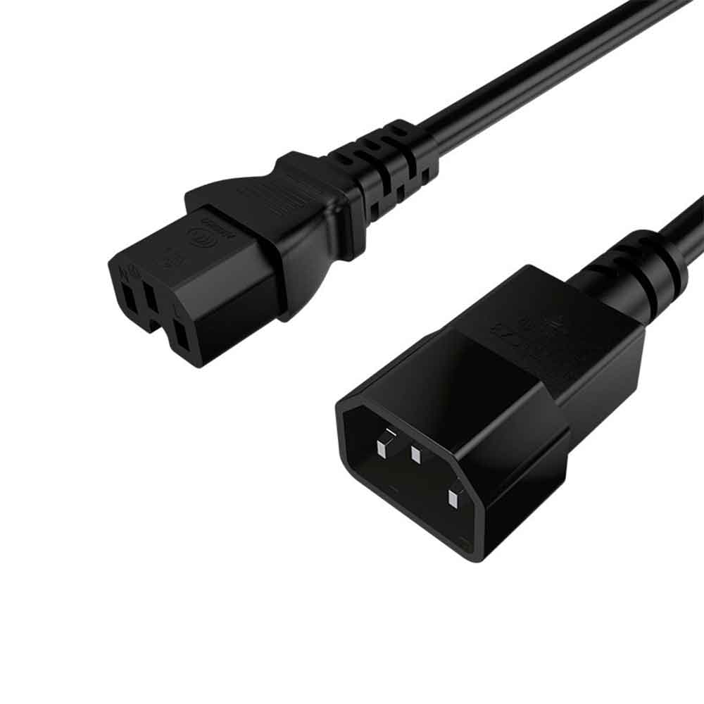 Cable de enchufe estándar europeo con extremo de bloqueo - Enchufe trasero de 2 clavijas de 1,5² para diversas aplicaciones