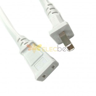 European Standard VDE 2 pin C14 Power Plug Cord - 2 pin C14 Male-Female Cord in White