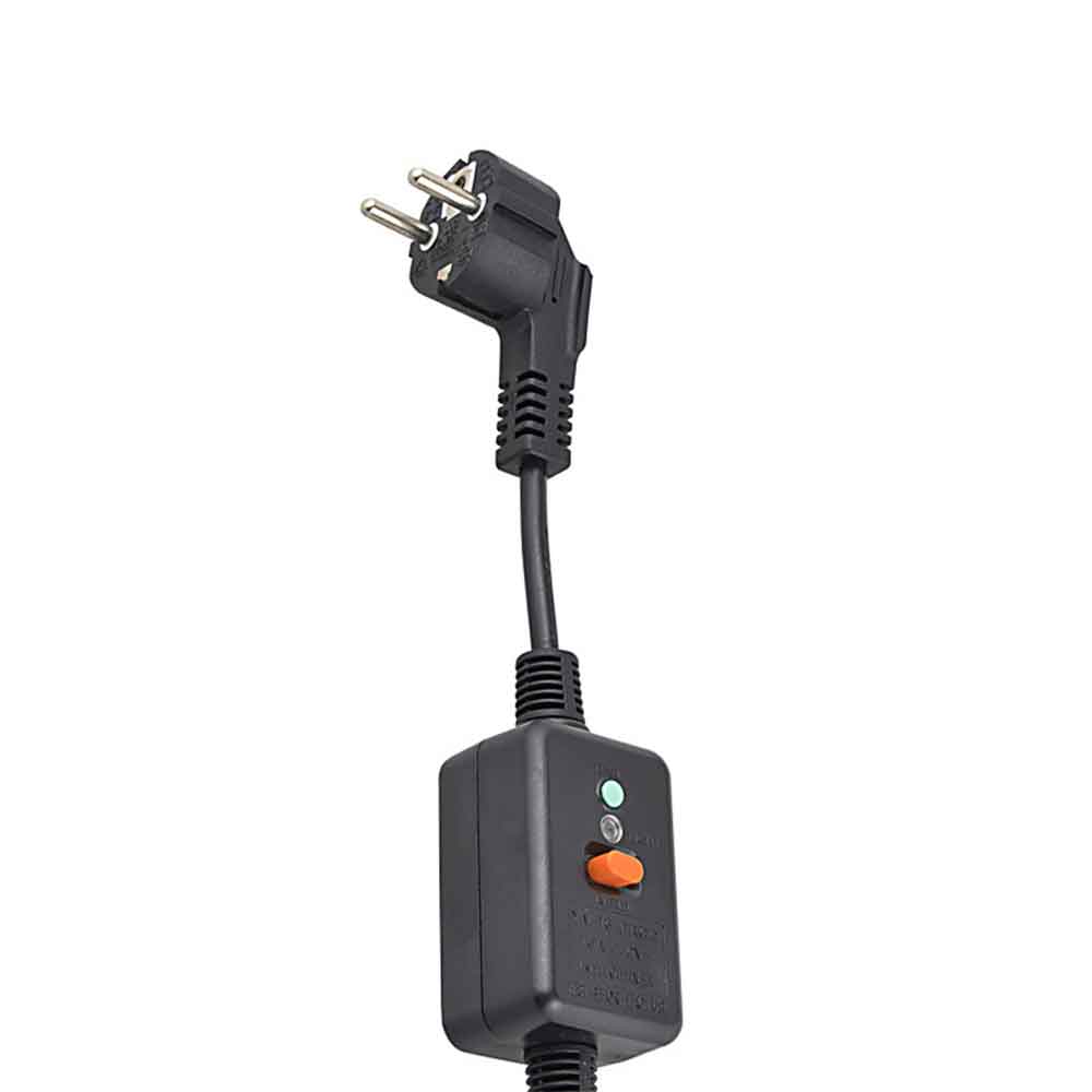 Leakage Protection Power Cord - VDE European Standard 3-Core Right-Angle Power Cord with Plug Ideal for Various Applications