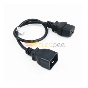 Cable de extensión trasero C20 de marca 16A estándar europeo de tres enchufes - Cable de alimentación de servidor con bloqueo C19