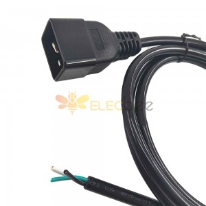 Cable de conexión de alimentación de 2 pines VDE 2,5² estándar europeo C19 - Cable de alimentación con enchufe C19 de cabeza recta de 16 A