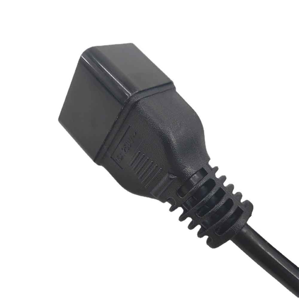 VDE 2,5² Avrupa Standardı C19 2 pinli Güç Bağlantı Kablosu - 16A Düz Kafalı C19 Fişli Güç Kablosu