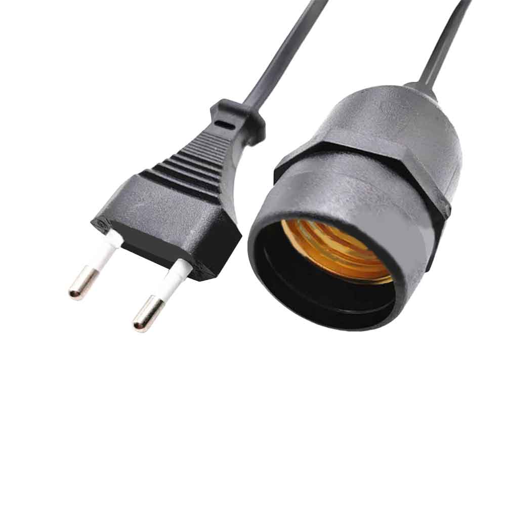 VDE 2 pin 1.0² 2.5A Straight-Head European Standard Lamp Extension Cord - 2.5A European Standard 303 Switch Cord