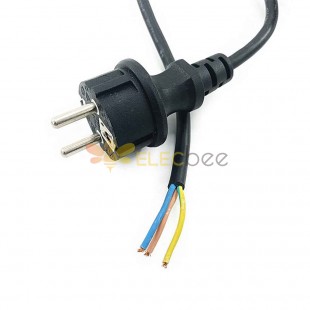 VDE European Standard 2 pin 2.0² 16A Waterproof Straight-Head Power Cord - 2 pin 16A Straight-Head Power Plug
